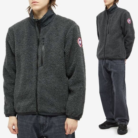NWT Canada Goose Kelowna Fleece Jacket Iron Grey Wool Reflective Stripes Sz XS